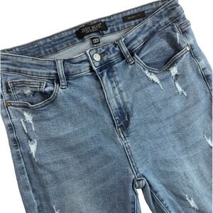 Judy Blue Jeans Relaxed Fit‎ Women's 13/31 Distressed Stretch Mid Rise Tapered